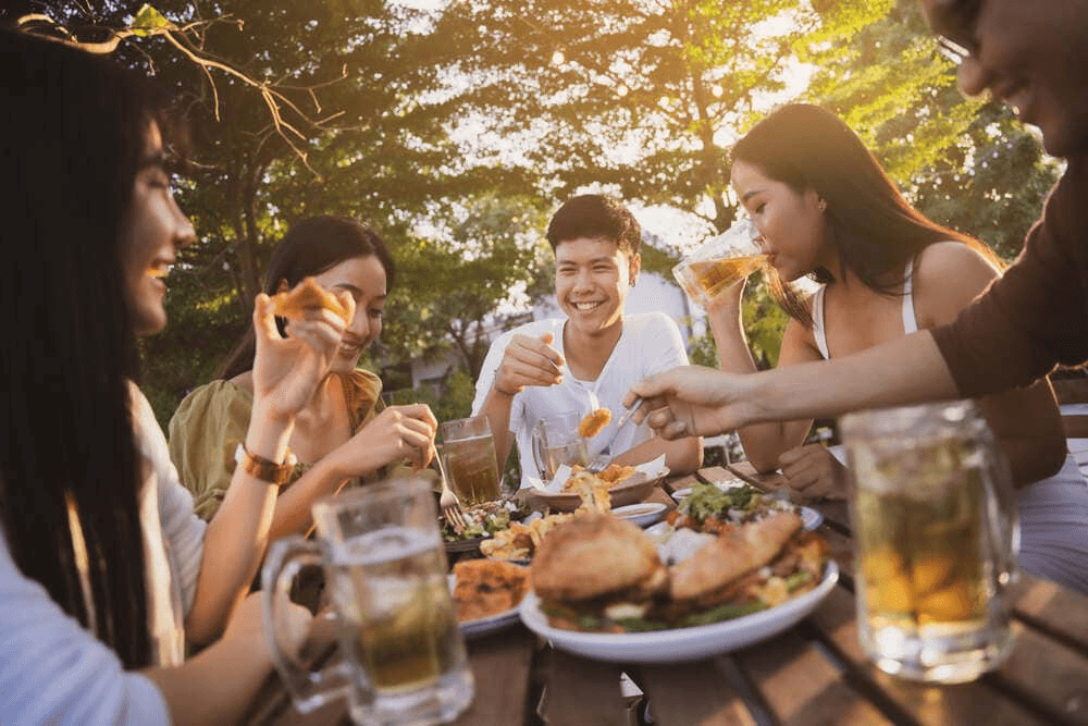 Group dinner activity — people sharing a meal together
